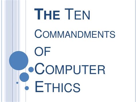 ten commandments of computer ethics pdf